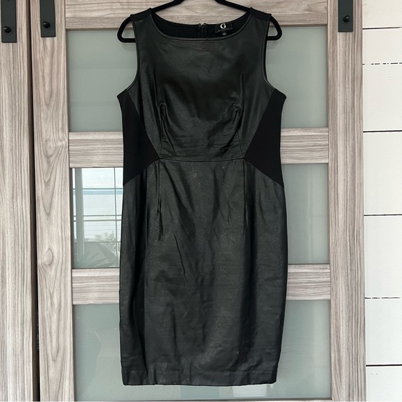 Faux leather and jersey dress - Picture 1 of 7